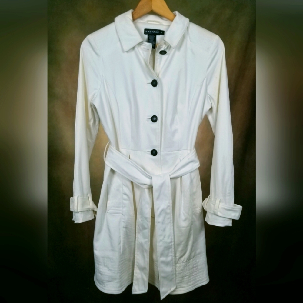 ⚔Trench Coat Used in Indie Action Film Rampage White Size Small